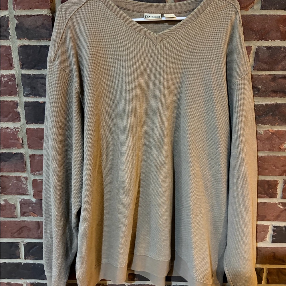 L.L. Bean Men's Tan V-Neck Sweater